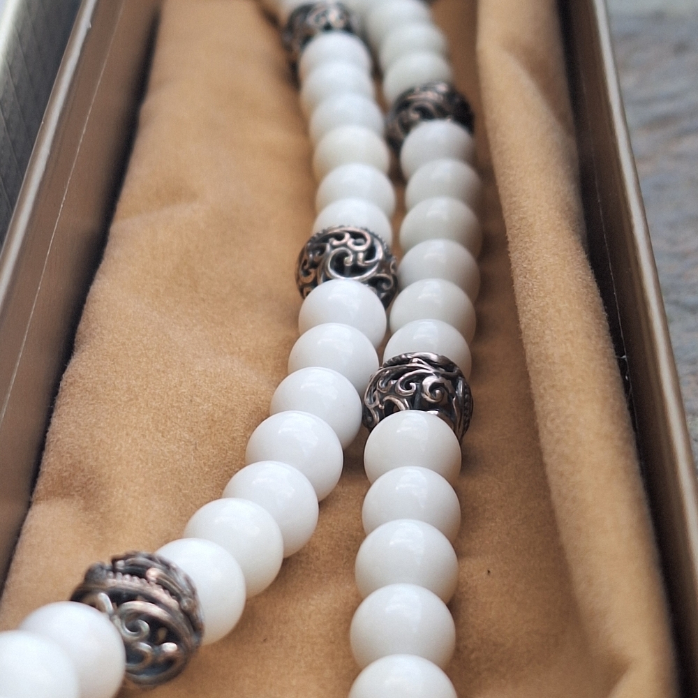 Final price drop-Carolyn Pollack Retired Relios 16"-18" White Agate Necklace - Picture 12 of 12